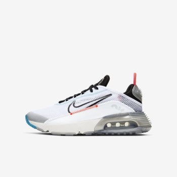 Nike Air Max 2090 - Nagyobb Gyerek Utcai Cipő - Fehér/Platina/Világos Piros/Fekete